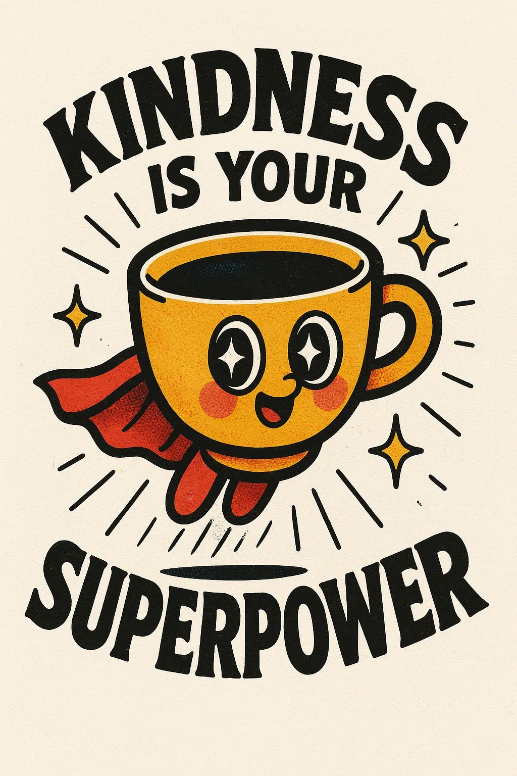 Example output from the Retro Quote Prints Posters With Characters ChatGPT prompt: bold motivational quotes paired with retro cartoon figures, serigraph textures, and vibrant ink outlines—perfect for posters, merch, and editorial use. Preview 6.
