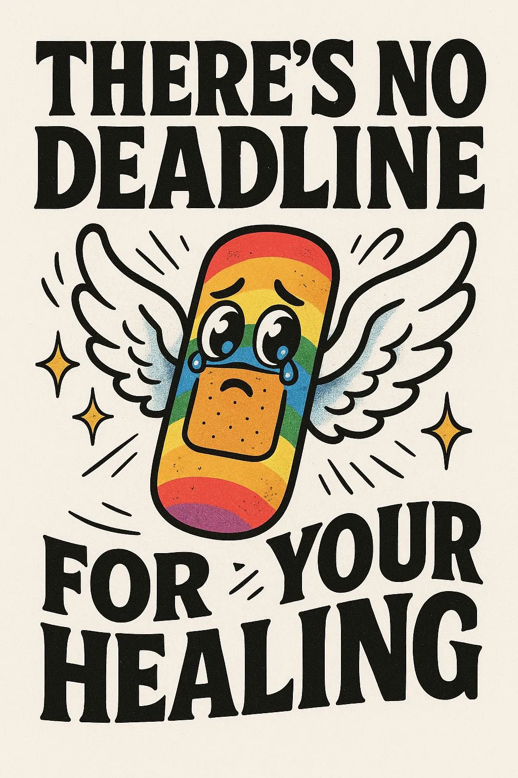 Example output from the Retro Quote Prints Posters With Characters ChatGPT prompt: bold motivational quotes paired with retro cartoon figures, serigraph textures, and vibrant ink outlines—perfect for posters, merch, and editorial use. Preview 7.