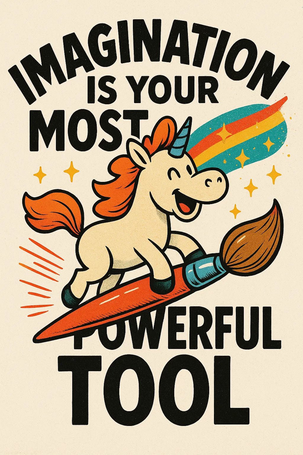 Example output from the Retro Quote Prints Posters With Characters ChatGPT prompt: bold motivational quotes paired with retro cartoon figures, serigraph textures, and vibrant ink outlines—perfect for posters, merch, and editorial use. Preview 9.