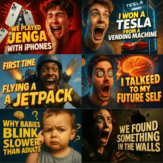 Example output from the Scrollstopping YouTube Thumbnails ChatGPT prompt: dramatic, expressive faces with bold 3D titles and cinematic colors, optimized for viral engagement and instant visual impact in thumbnail design.