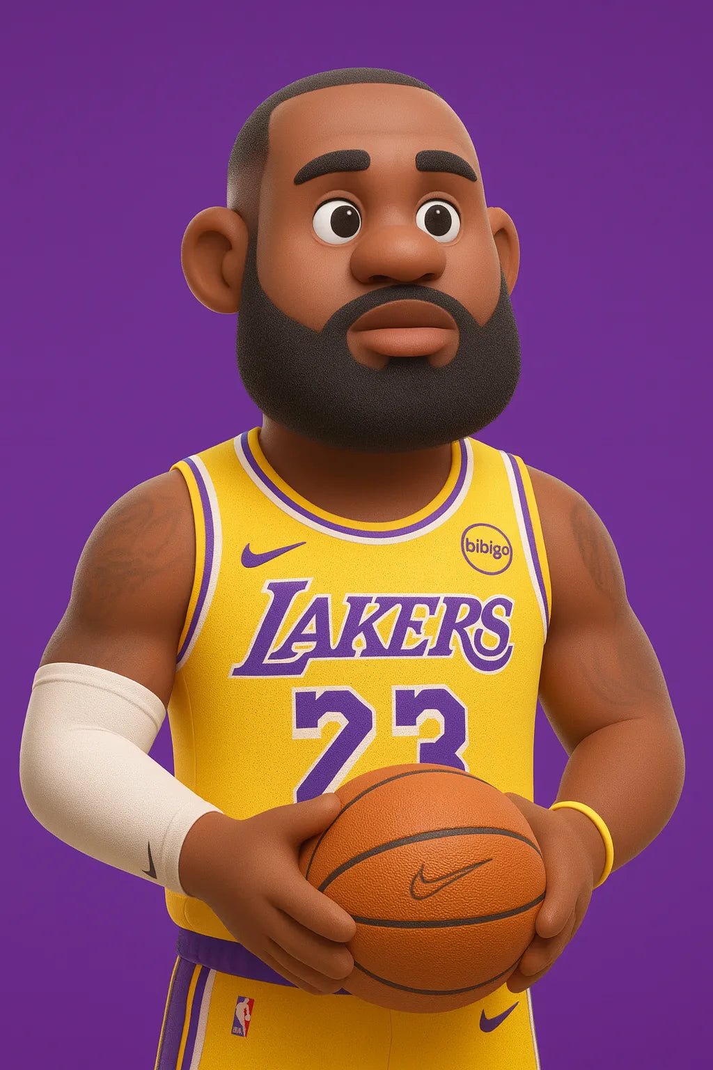 Example output from the Smooth 3D Cartoon Style Portraits ChatGPT prompt: Lebron James.