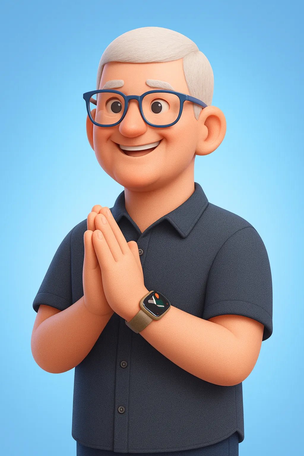 Example output from the Smooth 3D Cartoon Style Portraits ChatGPT prompt: Tim Cook.