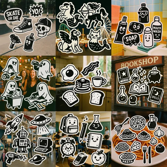 Sticker Collages On Real Photos