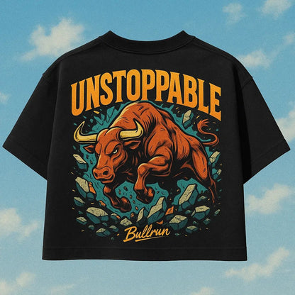 Example output from the Streetwear Black T-Shirt Design ChatGPT prompt: Unstoppable