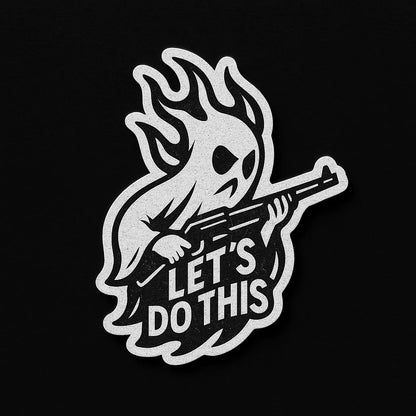 Example output from the Striking Black White Sticker Designs ChatGPT prompt: Let's Do This