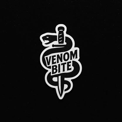 Example output from the Striking Black White Sticker Designs ChatGPT prompt: Venom Bite