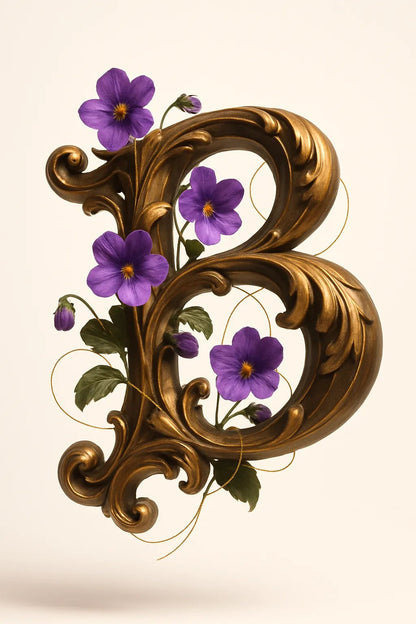 Example output from the Stunning 3D Letters With Rich Materials ChatGPT prompt: B2