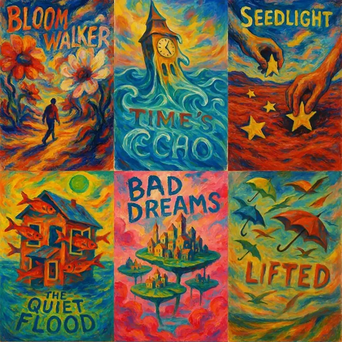 Example output from the Surreal Gouache Fantasy Poster ChatGPT prompt: expressive gouache painting of surreal dreamlike scenes, vivid colors, and imaginative landscapes for fine art or concept visuals.