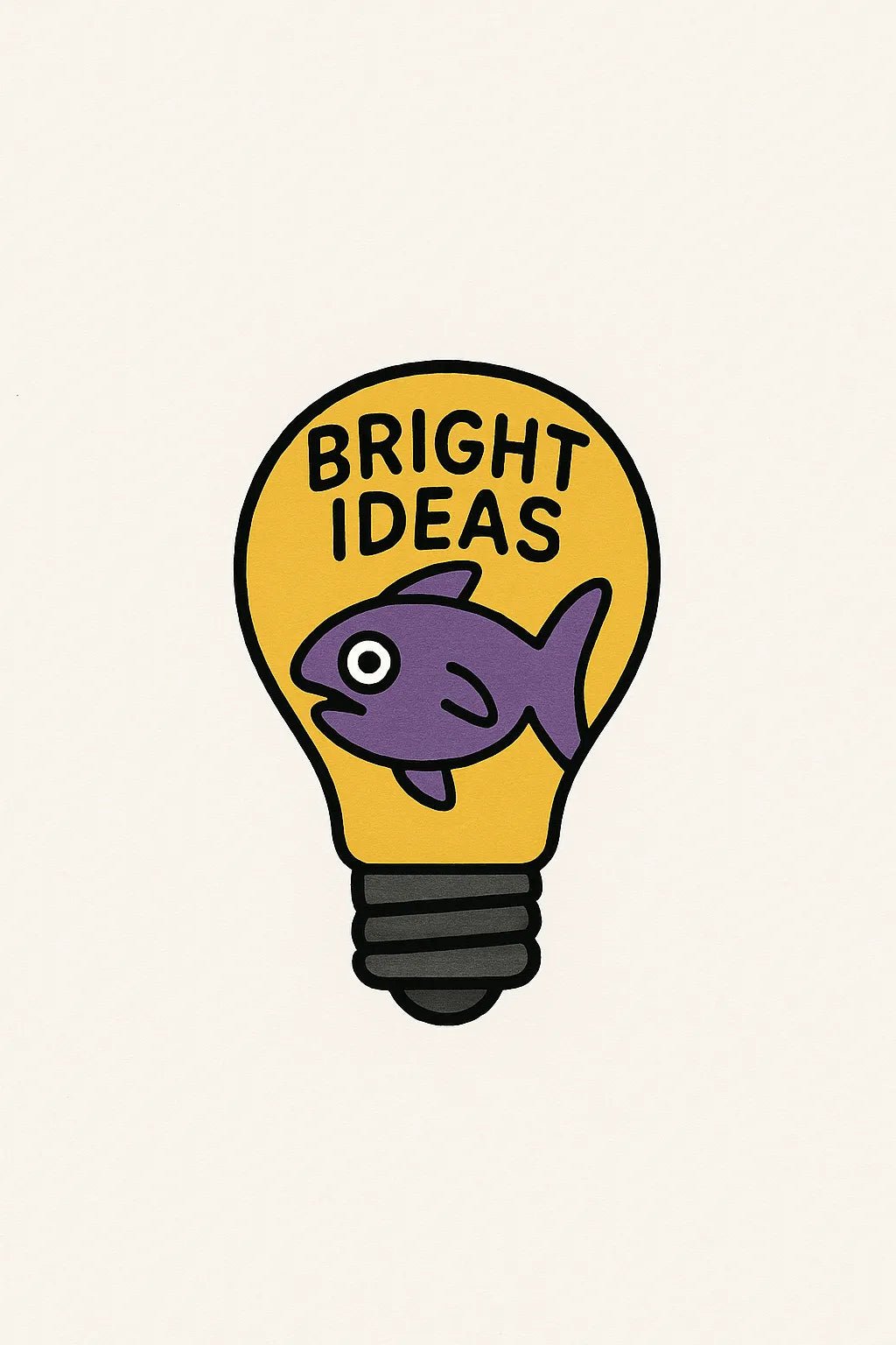 Example output from the Surreal Minimalist Flat Art ChatGPT prompt: quirky flat illustration of Bright Ideas