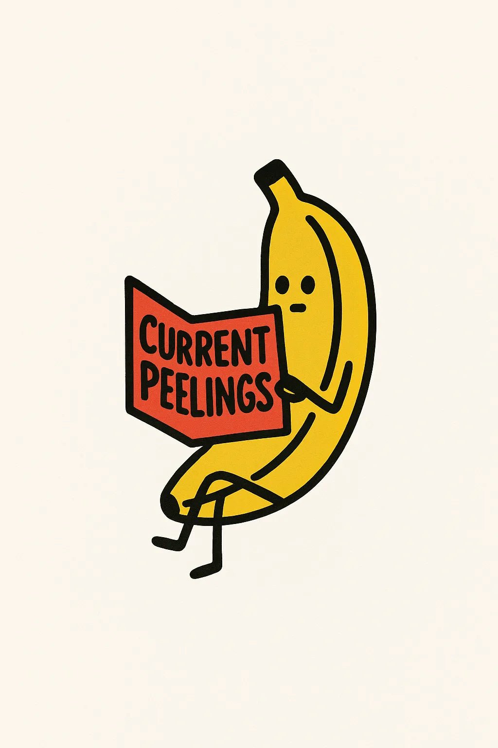 Example output from the Surreal Minimalist Flat Art ChatGPT prompt: quirky flat illustration of Current Peelings