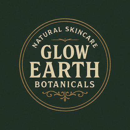 Example output from the Text Only Seal Logos ChatGPT prompt: elegant circular vintage logos with serif typography, custom 3-color palettes, and ornamental borders, designed in minimalist 1:1 layouts. Glow Earth Botanicals.