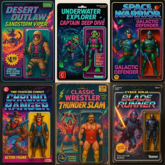 Vintage Action Figure Packaging Boxes