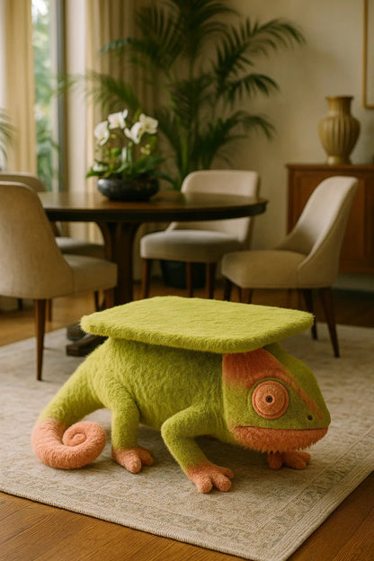 Example output from the Whimsical Animal Luxury Furniture ChatGPT prompt: Chameleon