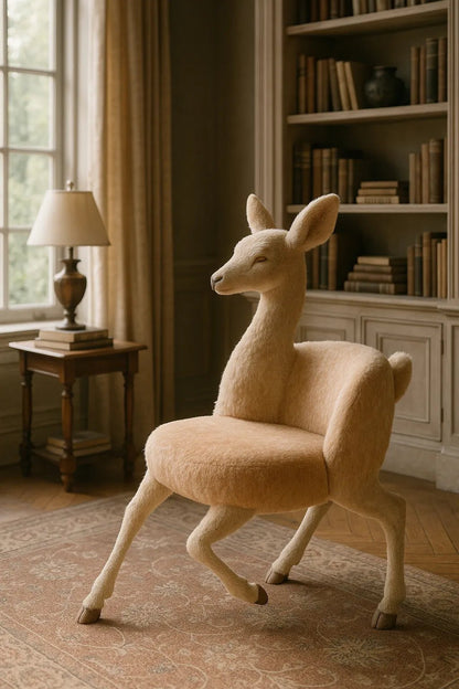 Example output from the Whimsical Animal Luxury Furniture ChatGPT prompt: Deer
