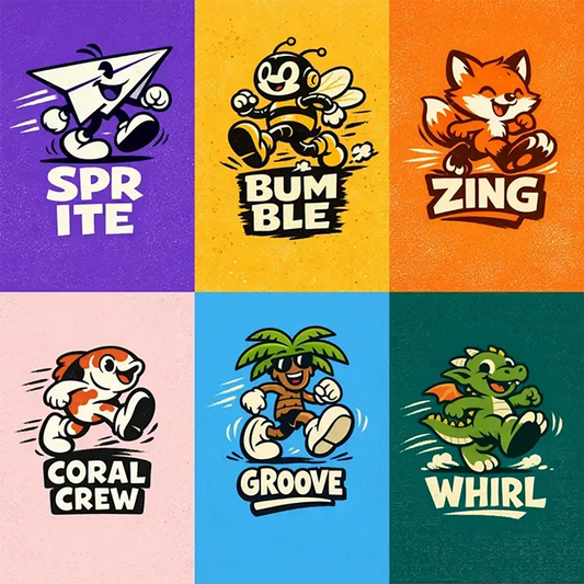 Whimsical Cartoon Character Badges