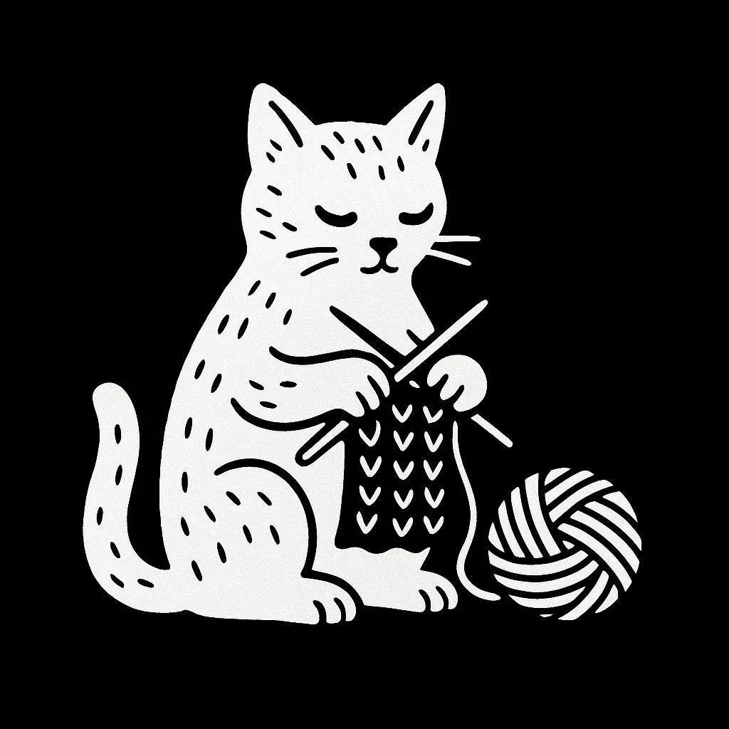 Example output from the White On Black Creature Silhouettes ChatGPT prompt: stylized white animal and fantasy silhouettes. Cat.