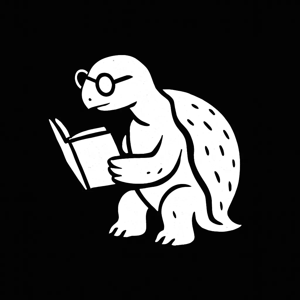 Example output from the White On Black Creature Silhouettes ChatGPT prompt: stylized white animal and fantasy silhouettes. Turtle.