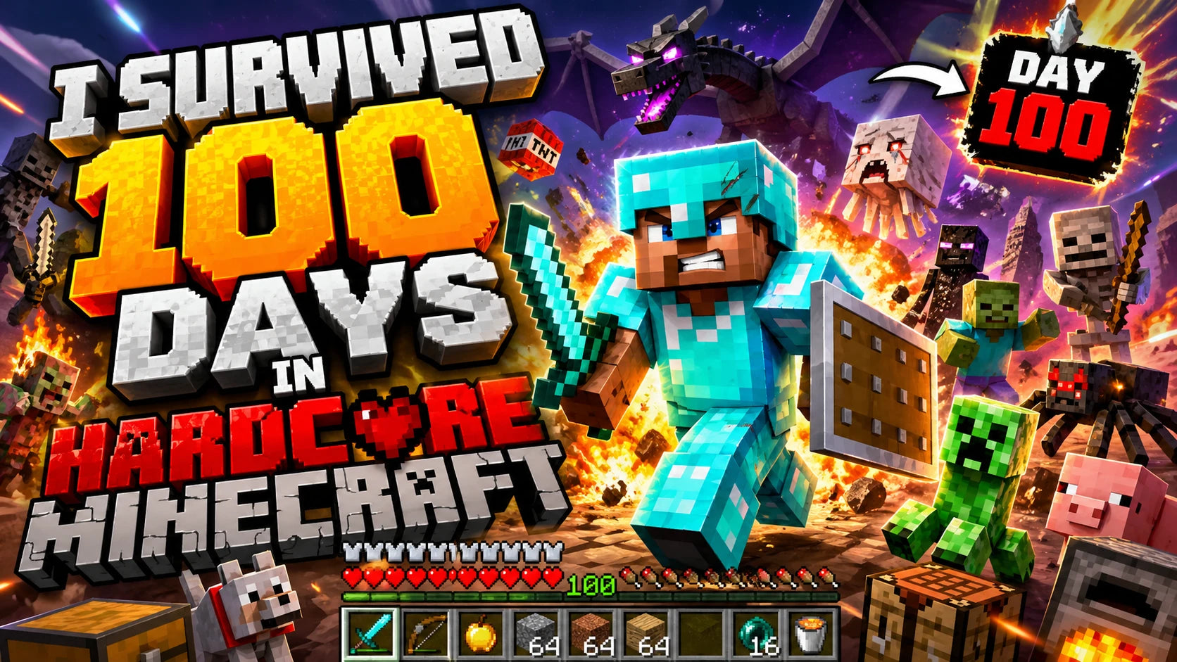 Example output from the YouTube Thumbnail Shock Visuals ChatGPT prompt: a hardcore gaming YouTube thumbnail with bold outlined type, arrows and high-contrast composition.